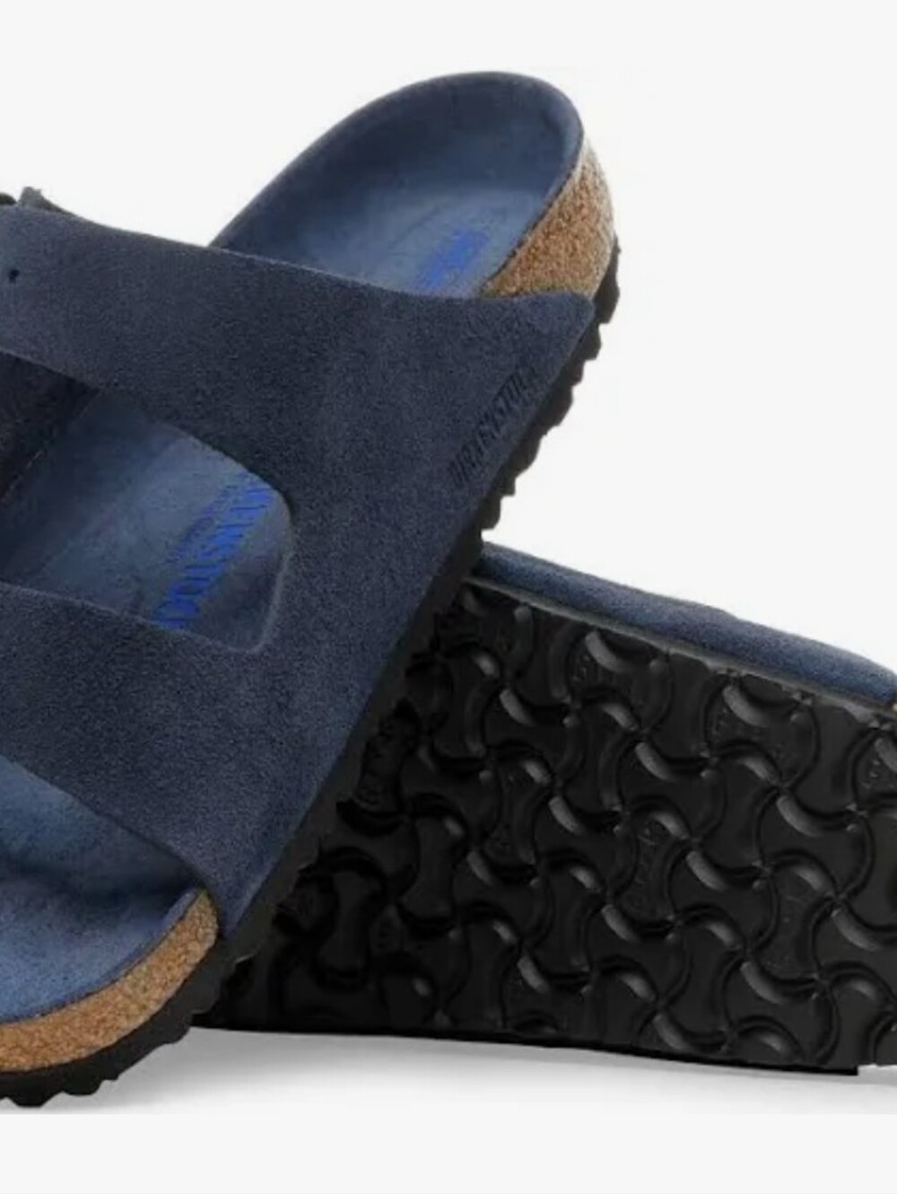 Blue suede Birke me stock Arizona sandals size 39 narrow.